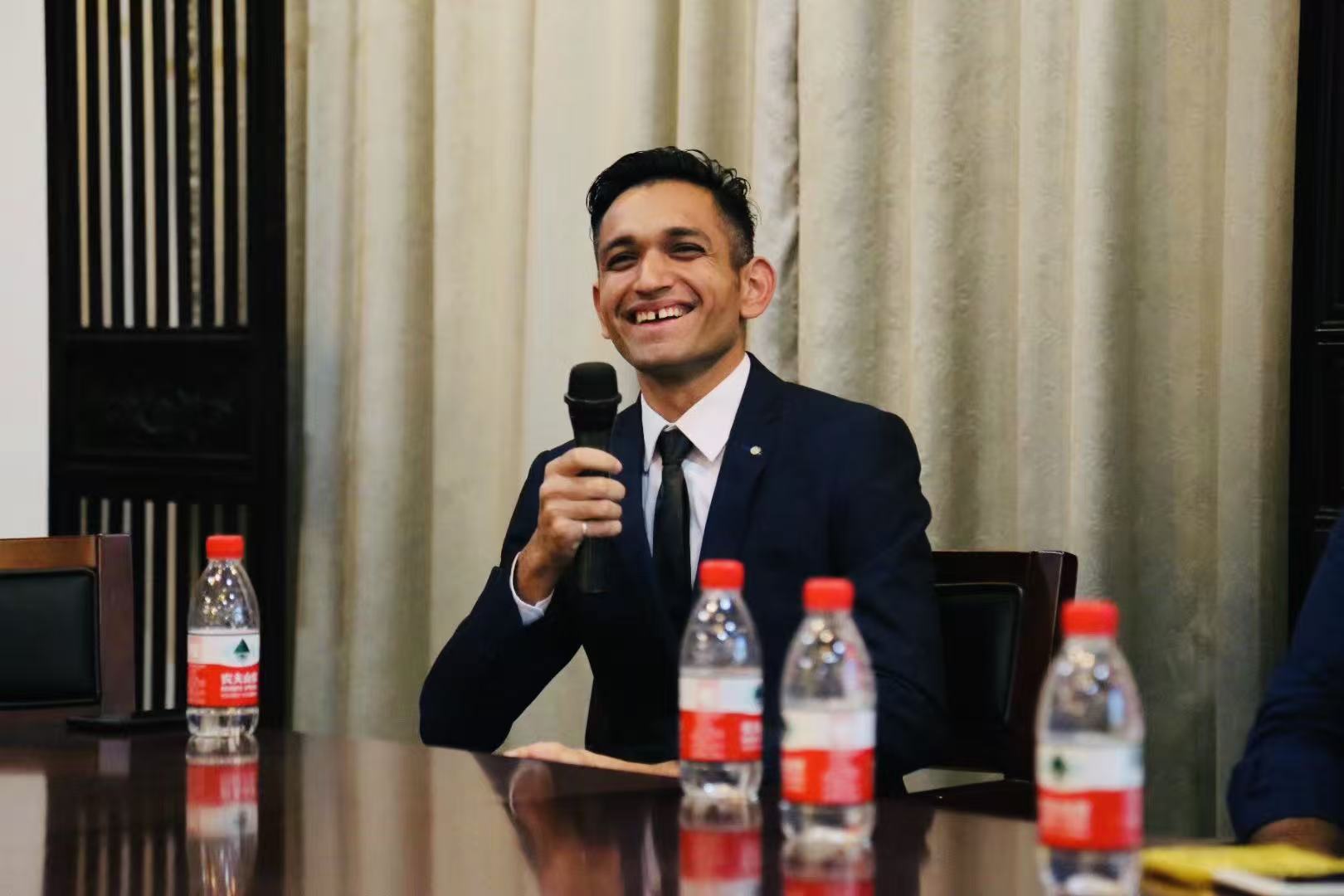 Dr. Junaid Iqbal during a talk with young doctors at ZCMU